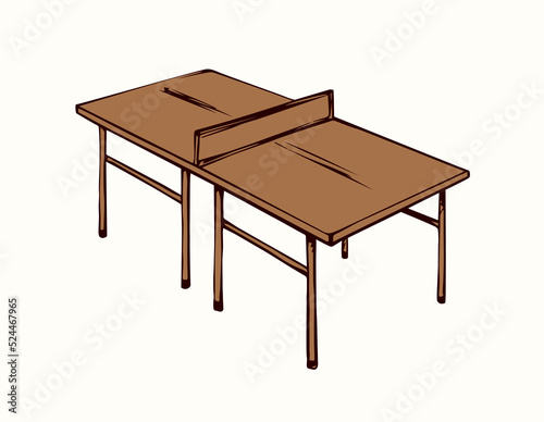 Tennis table. Vector drawing