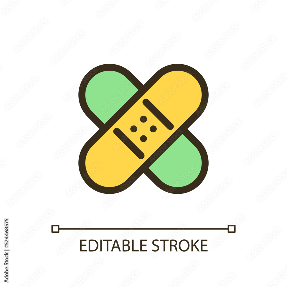 Healing patch pixel perfect RGB color ui icon. Fix imperfections. Simple filled line element. GUI, UX design for mobile app. Vector isolated pictogram. Editable stroke. Arial font used Healing patch pixel perfect RGB color ui icon. Fix imperfections. Simple filled line element. GUI, UX design for mobile app. Vector isolated pictogram. Editable stroke. Arial font used