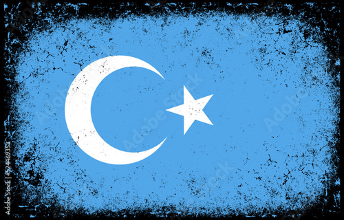 old dirty grunge vintage uighur flag illustration photo