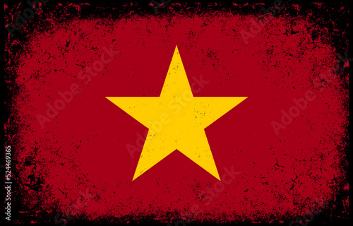 old dirty grunge vintage vietnam national flag illustration