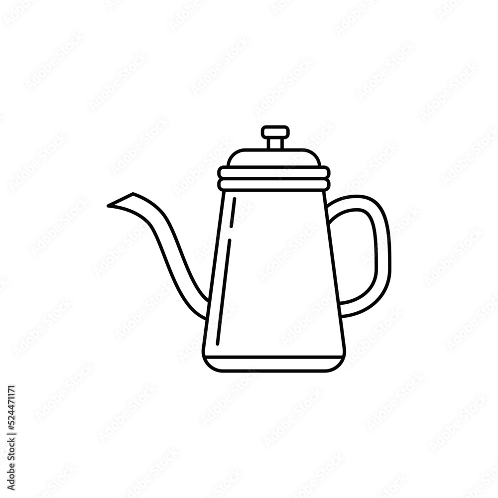 Coffee kettle, percolator icon in line style icon, isolated on white background Coffee kettle, percolator icon in line style icon, isolated on white background