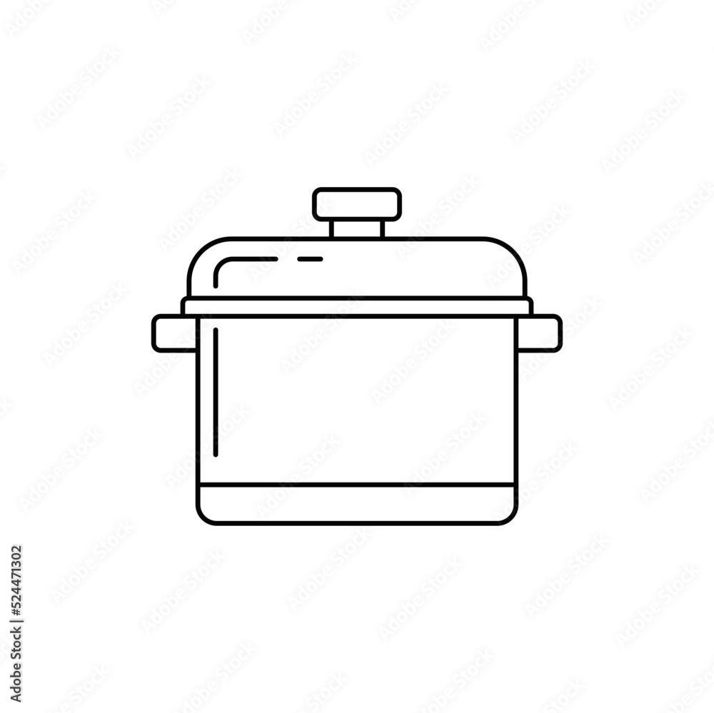Casserole icon in line style icon, isolated on white background