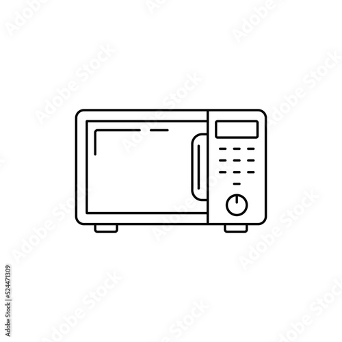 Microwave icon in line style icon, isolated on white background