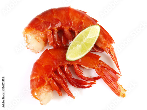 Carabiniera Prawns - Carabinero Shrimps isolated on white Background photo