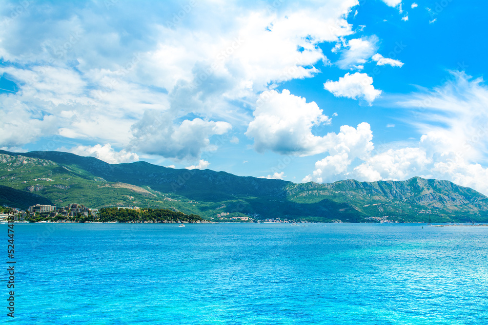 Beautiful summer landscape of the coast of Adriatic Sea, Montenegro