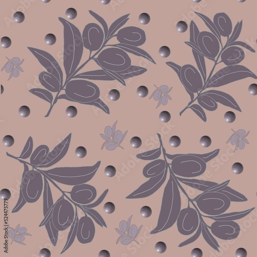 seamless pattern with olive branchуы