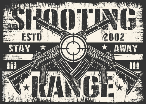 Shooting range element vintage monochrome