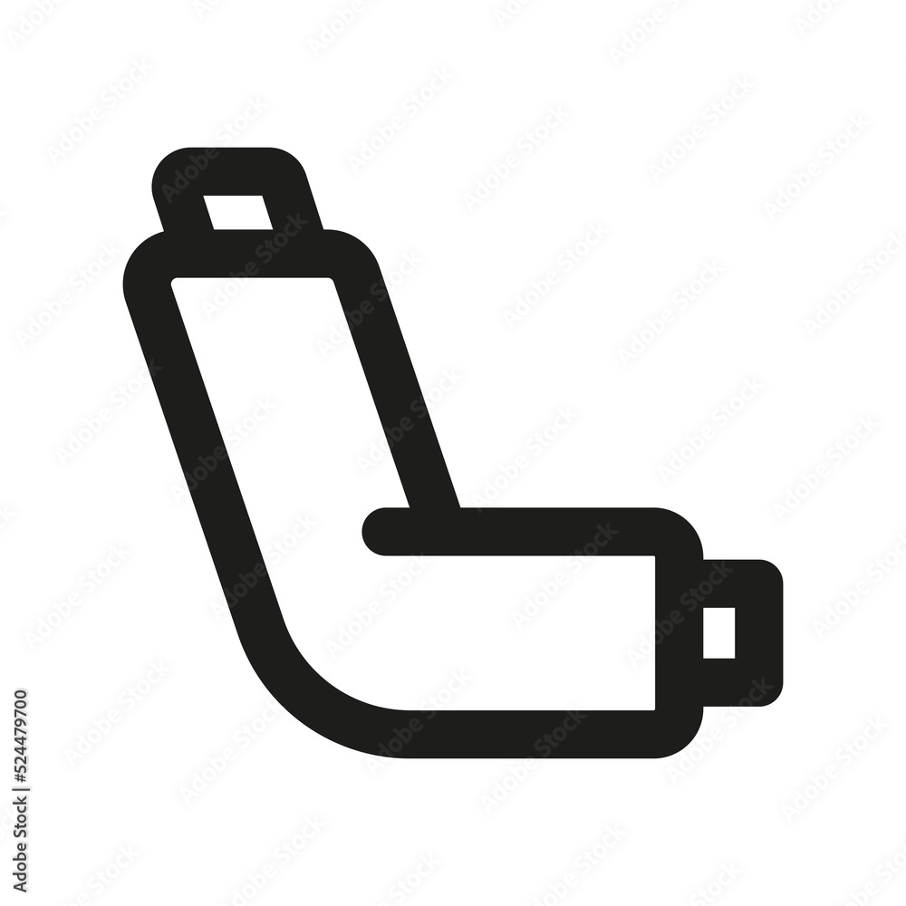 Asthma inhaler line icon. Outline Lung disease treatment vector illustration Asthma inhaler line icon. Outline Lung disease treatment vector illustration