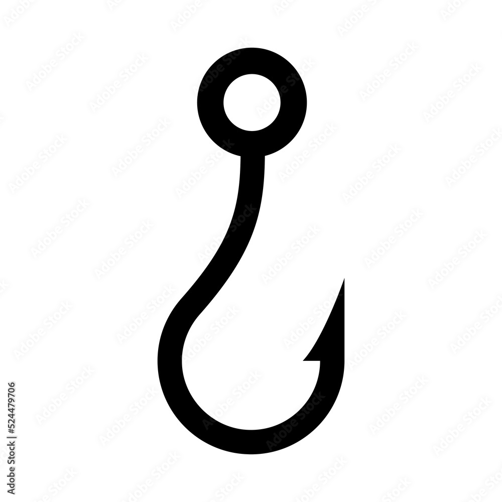 Fishhook or fishing hook icon. Fishing equipment vector illustration Fishhook or fishing hook icon. Fishing equipment vector illustration