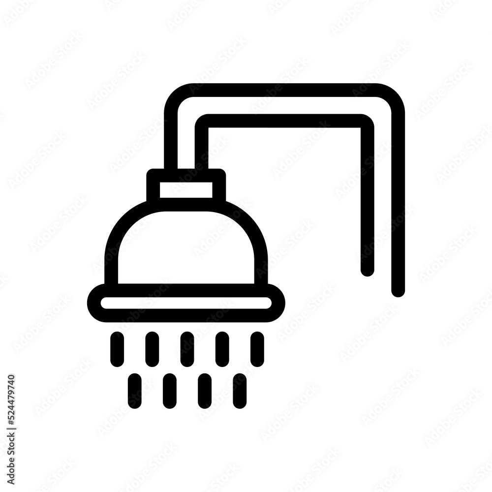 Shower line or linear icon. Showered Vector illustration Shower line or linear icon. Showered Vector illustration