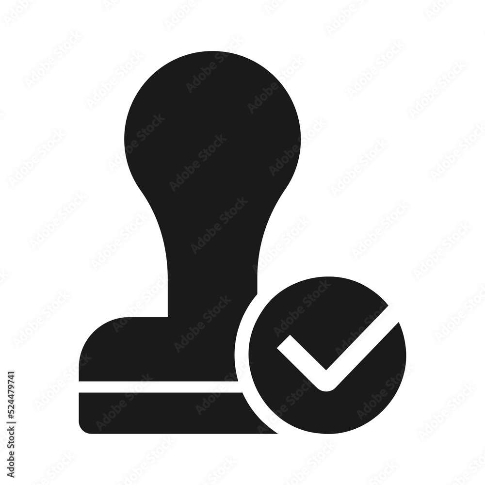 Approved Stamp Icon Check Mark Verified Stamp Vector Illustration