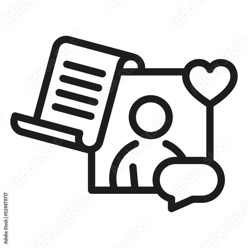 influencer line icon. Outline Influencer or blogger vector illustration