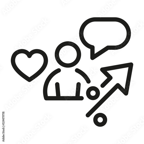 influencer line icon. Outline Influencer or blogger vector illustration
