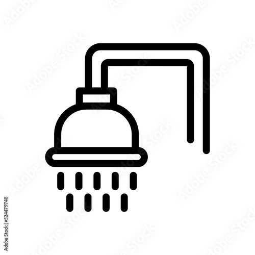 Shower line or linear icon. Showered Vector illustration