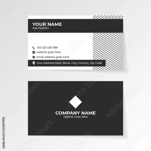 Law Firm Lawyer Style Business Card Design Template with Black and White Colors
