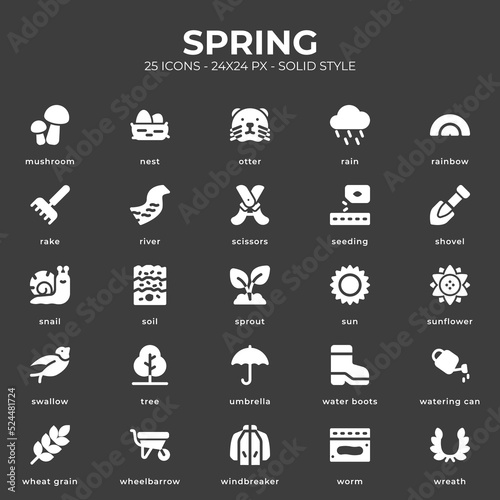 Spring Icon Pack With Black Style