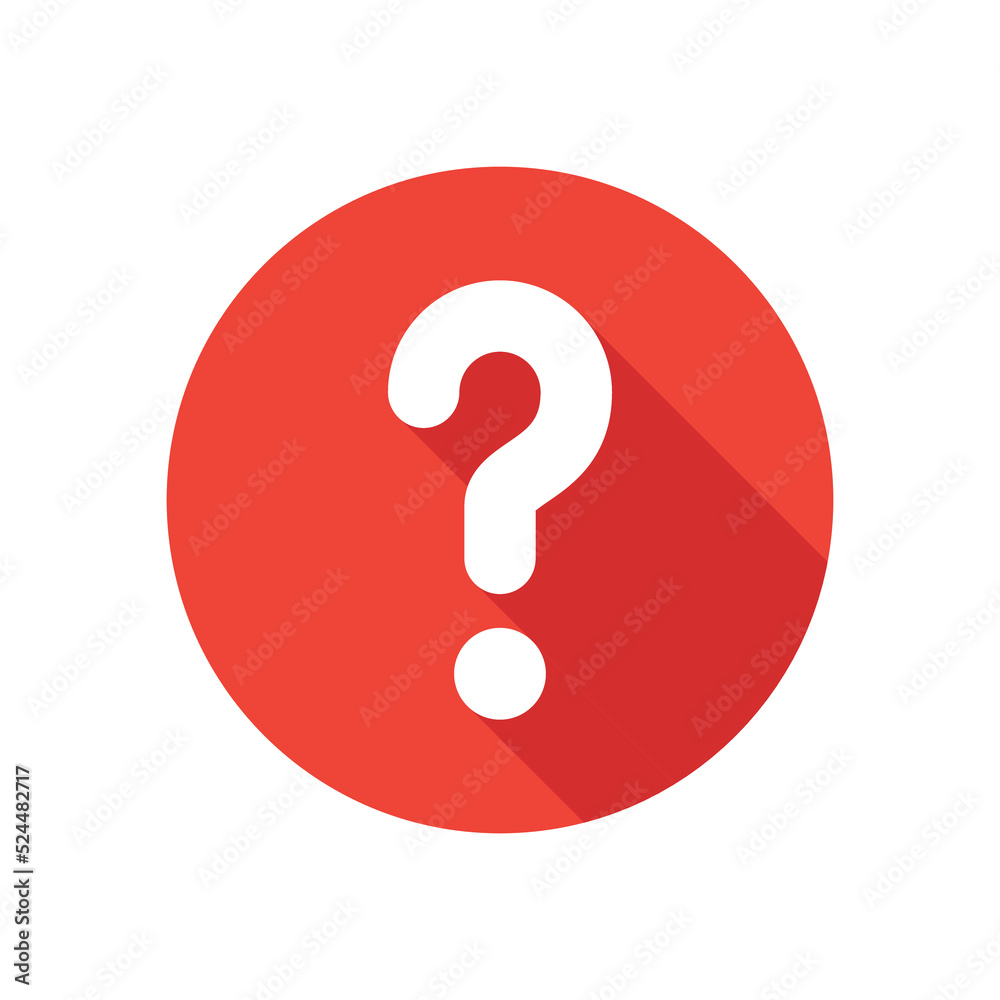 Button circle with question icon in red color. Vector illustration. Button circle with question icon in red color. Vector illustration.
