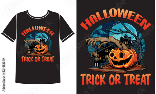 Halloween trick or treat t-shirt design concept © MaeidaHaque