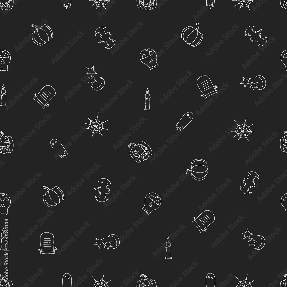 Seamless halloween pattern. Doodle vector halloween background Seamless halloween pattern. Doodle vector halloween background