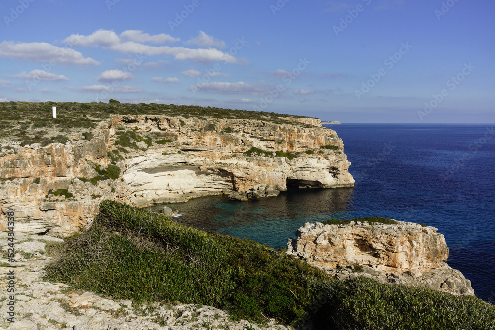 cala Figuereta, area natural Cap de ses Salines, costa de Migjorn, Santanyi,Mallorca, islas baleares, Spain