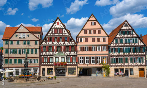 Historical houses on marketplace in Tübingen old town. Baden Wuerttemberg, Germany, Europe. © karlo54