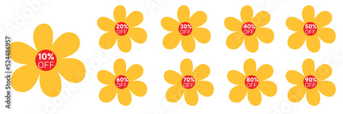 Set of number persent vector for bussines or discount