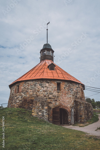 Round tower in the fortress of Korela in Russia