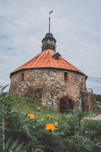 Round tower in the fortress of Korela in Russia