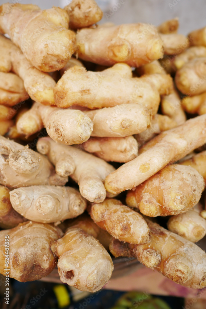 Close up of Gingers on chopping board.