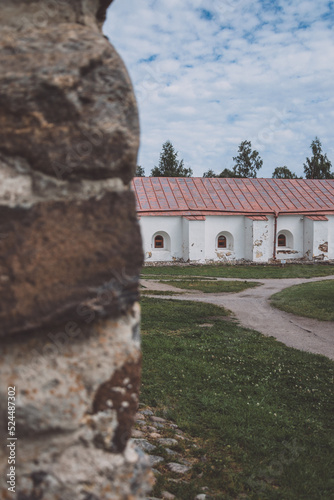White Museum Building in The Korela Fortress in Russia