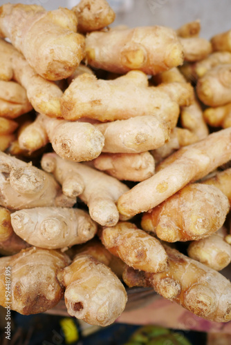 Close up of Gingers on chopping board.