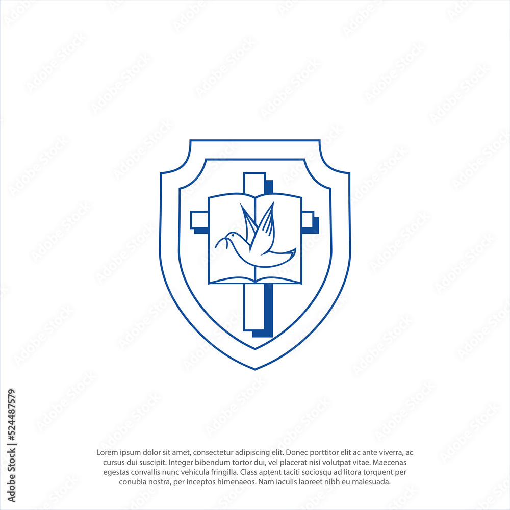 Medical or school health care logo design with cross icon and badge vector template Medical or school health care logo design with cross icon and badge vector template