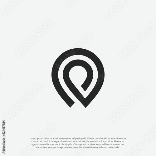 timeless infinity location gps pin point logo vector