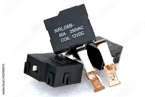 Power polarized bipolar relays. Composition with digital screen. Power voltage relay.