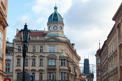 Facade of great palace in Prague