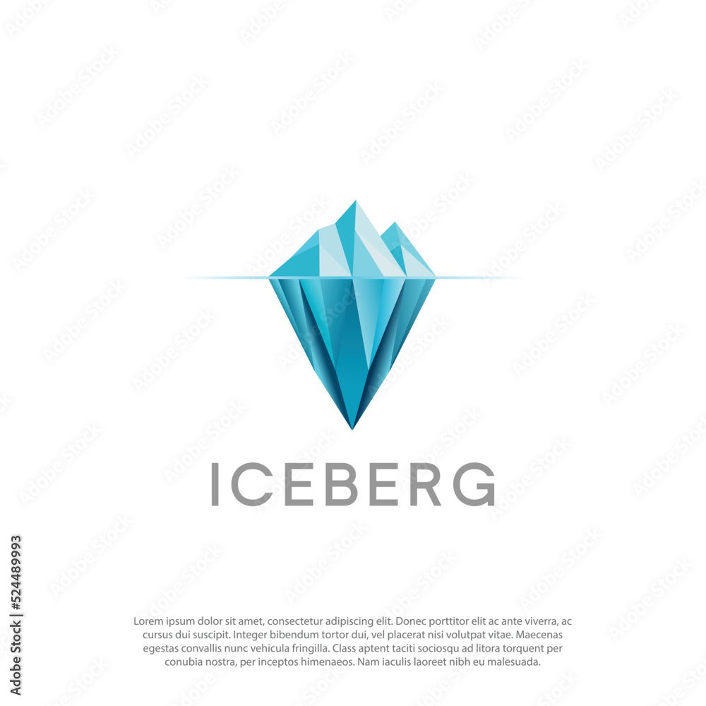 iceberg modern geometric polygonal design logo vector