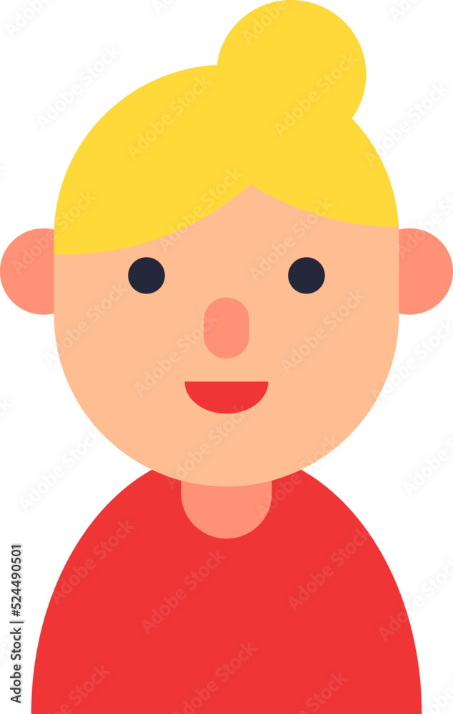 Vector flat illustration for web sites, apps, books, articles. Color illustration of young woman with bundle. Flat avatar for applications Vector flat illustration for web sites, apps, books, articles. Color illustration of young woman with bundle. Flat avatar for applications