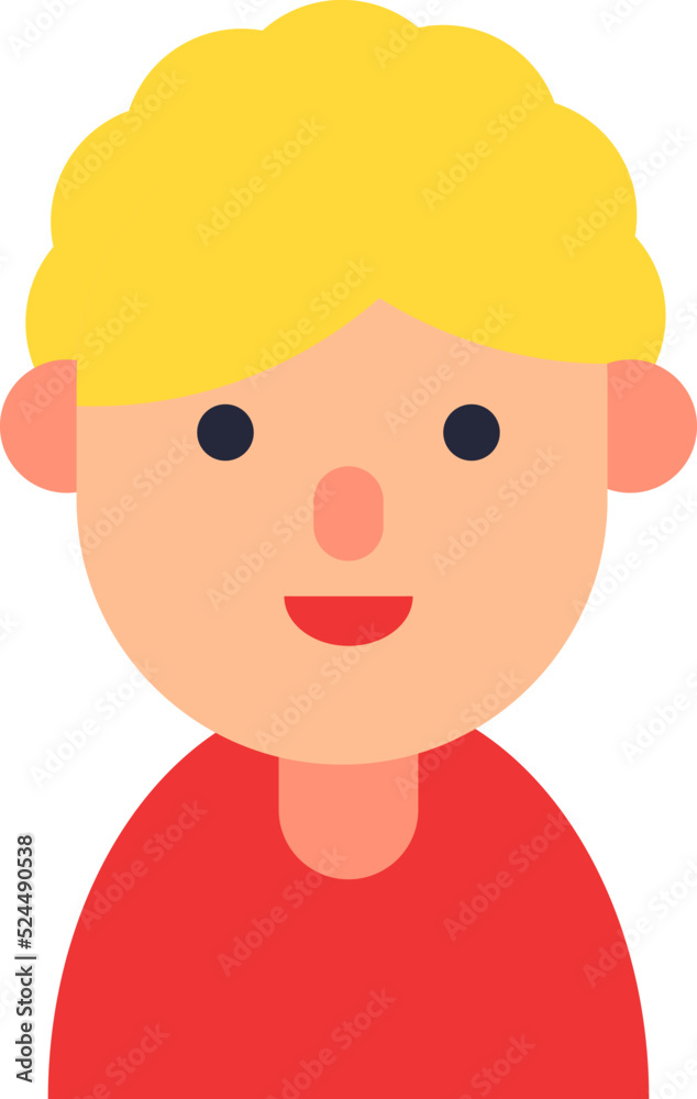 Vector flat illustration for web sites, apps, books, articles. Color illustration of young person with curly hair. Flat avatar for applications Vector flat illustration for web sites, apps, books, articles. Color illustration of young person with curly hair. Flat avatar for applications
