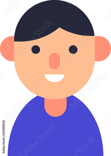 Vector flat illustration for web sites, apps, books, articles. Color illustration of boy with big ears. Flat avatar for applications