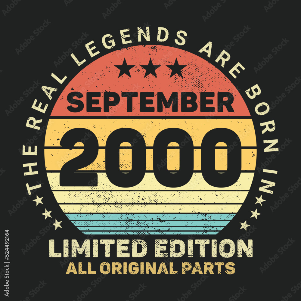 The Real Legends Are Born In September 2000, Birthday gifts for women or men, Vintage birthday shirts for wives or husbands, anniversary T-shirts for sisters or brother