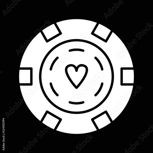 Unique Poker Chips Vector Icon
