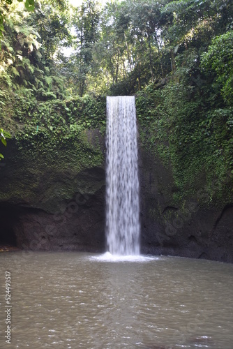 Tibumana Waterfall Portrait, Medium Wide Shot, Bali