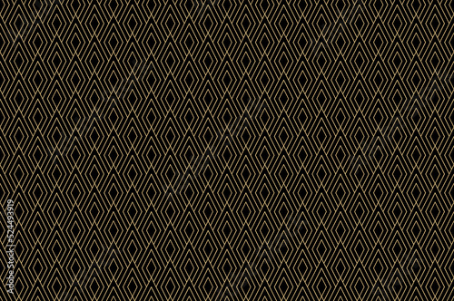 The geometric pattern with lines. Seamless vector background. Gold and black texture. Graphic modern pattern. Simple lattice graphic design