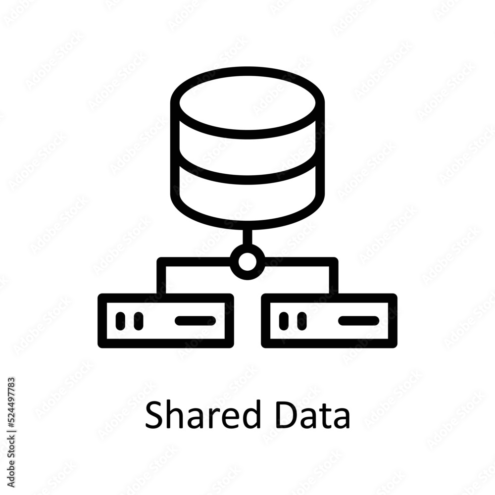 Shared Data vector Outline Icon Design illustration on White background. EPS 10 File Shared Data vector Outline Icon Design illustration on White background. EPS 10 File