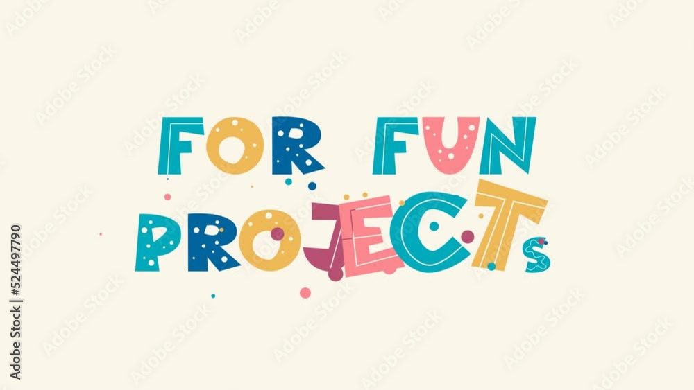 Children's animated alphabet with confetti Children's animated alphabet with confetti