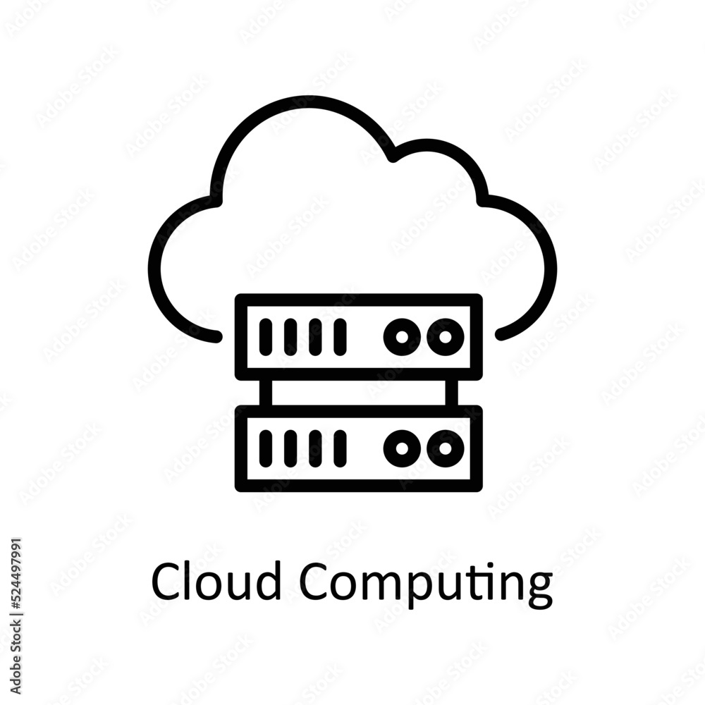 Cloud Computing vector Outline Icon Design illustration on White background. EPS 10 File Cloud Computing vector Outline Icon Design illustration on White background. EPS 10 File