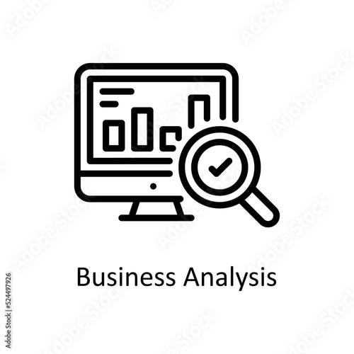 Business Analysis vector Outline Icon Design illustration on White background. EPS 10 File