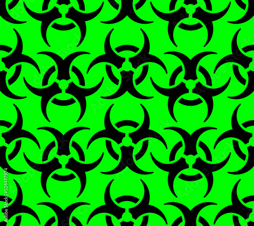 Biohazard pattern seamless. Nuclear danger background. texture.