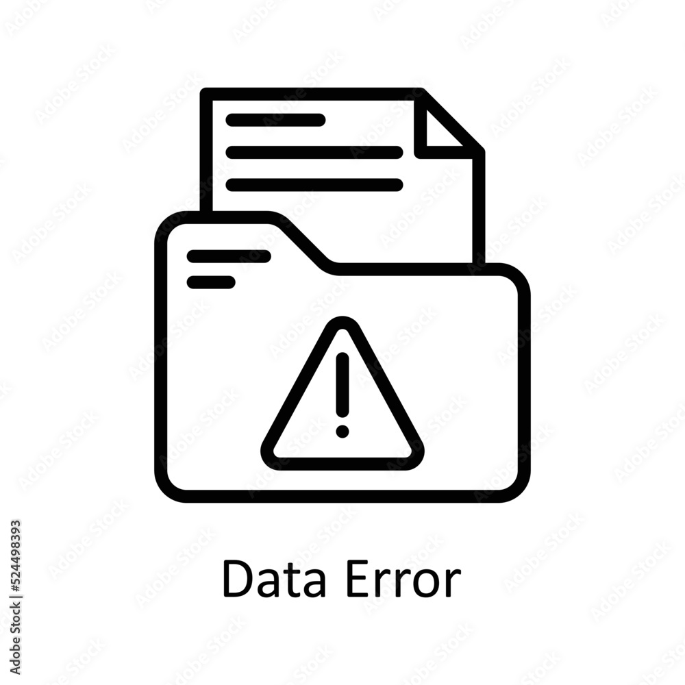 Data Error vector Outline Icon Design illustration on White background. EPS 10 File Data Error vector Outline Icon Design illustration on White background. EPS 10 File