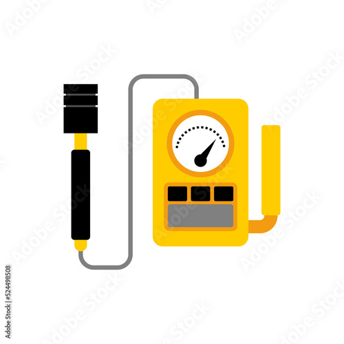 Dosimeter device for measuring radiation. Vector illustration